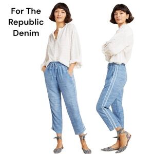 For The Republic Light Blue Casual Pants